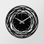 Wallity Enzoclock - S022 Reloj de pared decorativo de metal negro